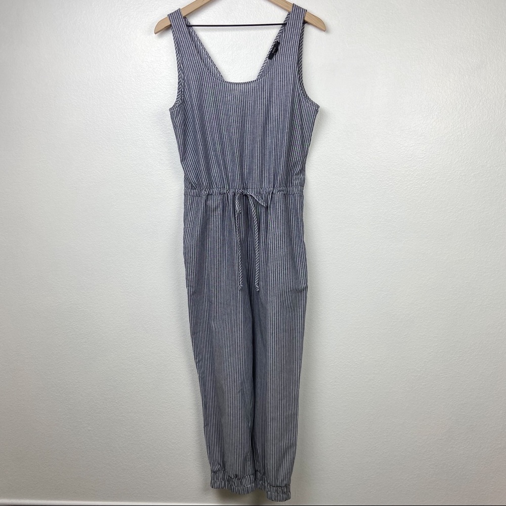 NWT Drew Jumpsuit Chambray and White Striped Sz M